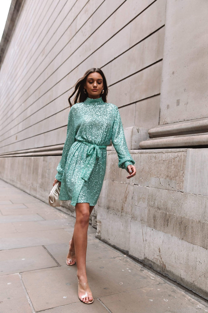 Fifi Sequin Dress - Mint